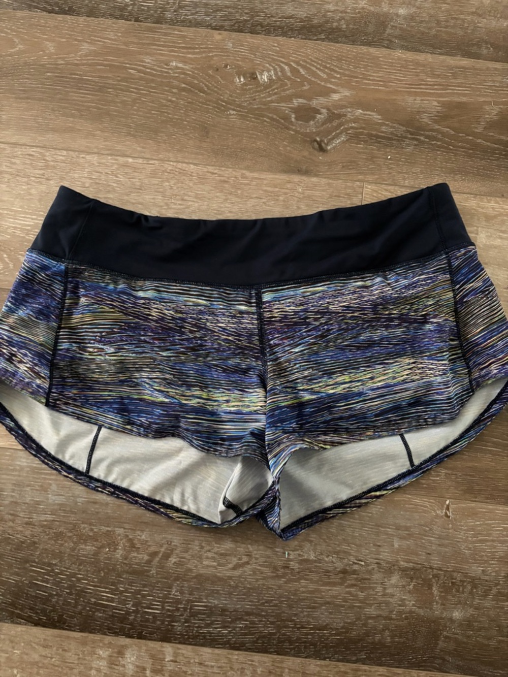 lululemon athletica Multicolor Striated Athletic Shorts with Black Waistband